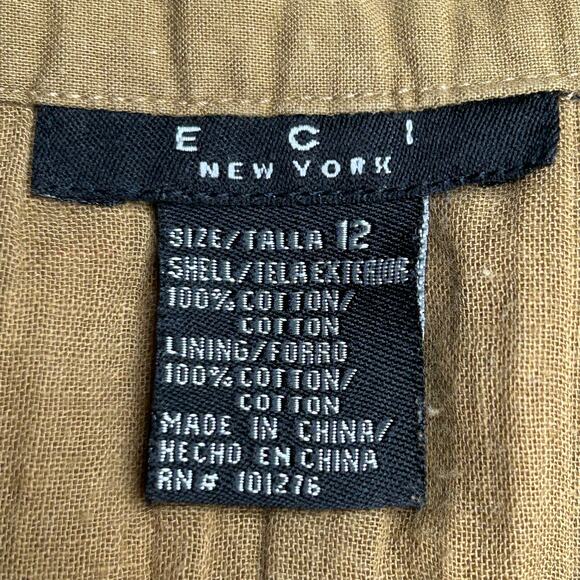 ECI New York Peasant Skirt Women 12 Boho Hippie Sequin Cotton Amber Ombre Comfy - Picture 4 of 7